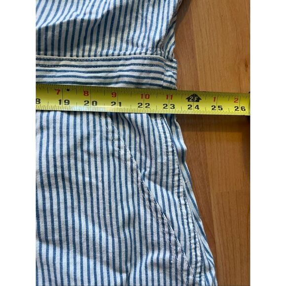Lucky Brand NWT Lucky Brand Blue & White Linen Striped Tie Waist Dress Women’s S - Picture 5 of 6